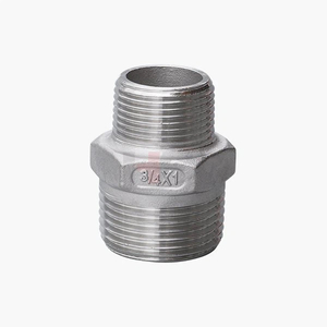 Stainless Steel Thread Red Hex Nipple