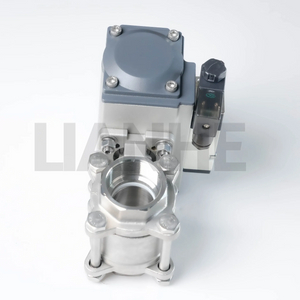 Stainless Steel 3Pc Thread Ball Valve With Pneumatic Actuator